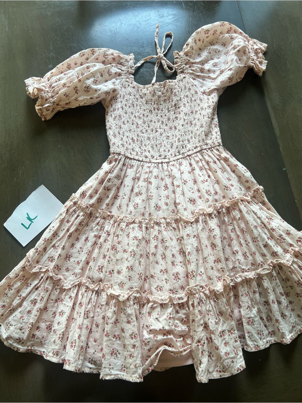 Ivy City Co Light Pink Floral Smocked Puff Sleeve MadelineTiered Dress